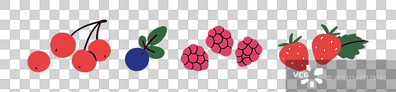 新鲜的樱桃蓝莓越橘图片素材