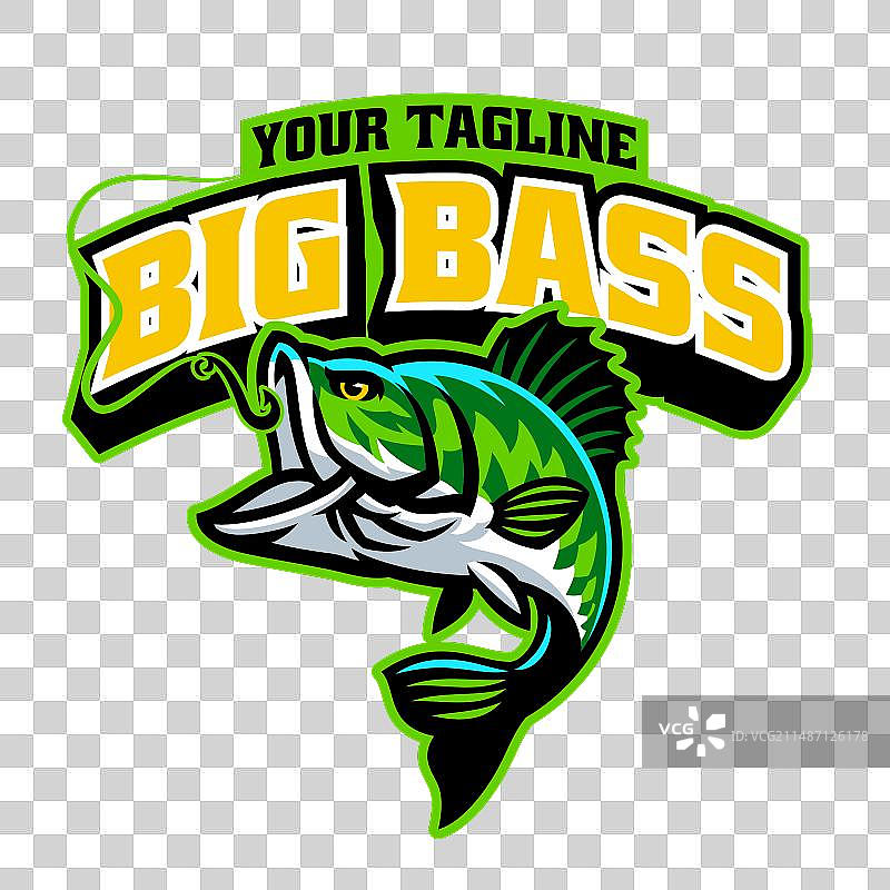 钓鱼公司鲈鱼钓鱼标志图片素材