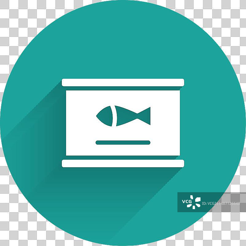 带长阴影的白色罐头鱼图标图片素材