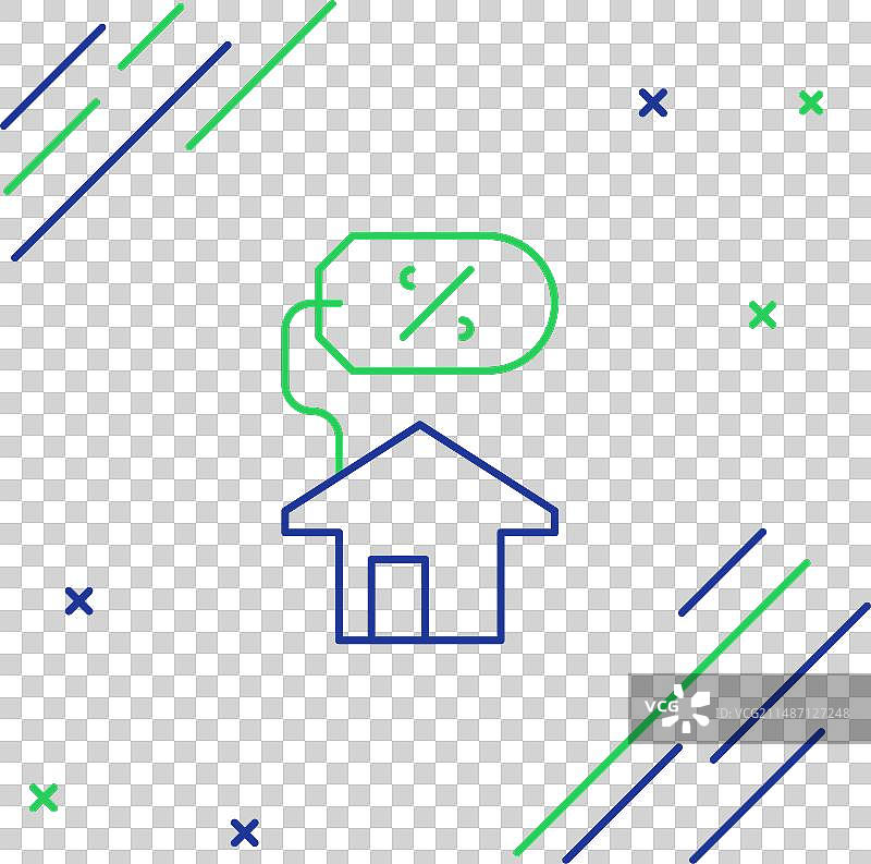 线条房屋折扣标签图标图片素材