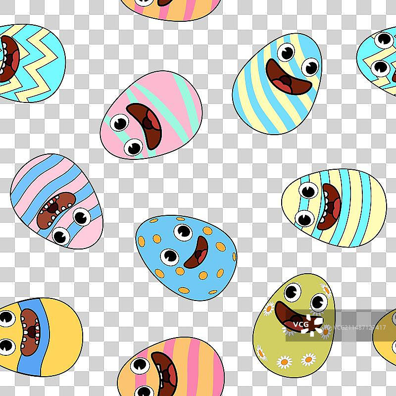 复活节彩蛋无缝图案图片素材