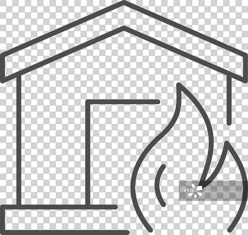 燃烧的房子轮廓图标图片素材