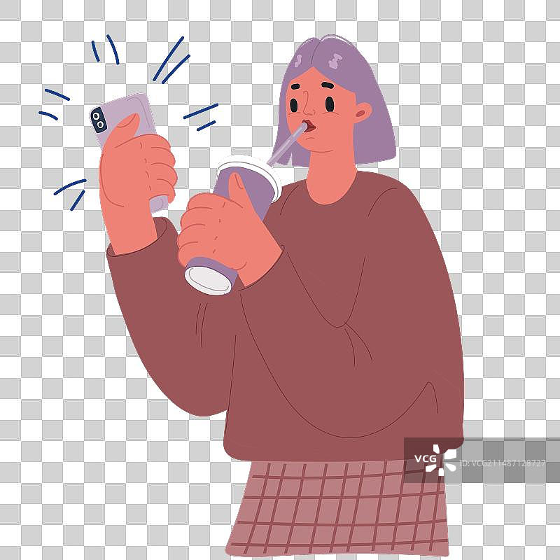 坐在街边咖啡馆里喝咖啡的女人图片素材