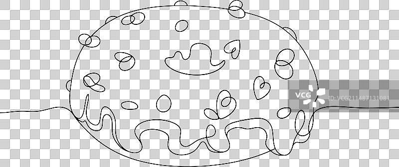 油炸圈饼单线图片素材