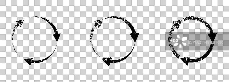 圆形Grunge箭头，刷新重复再利用图片素材