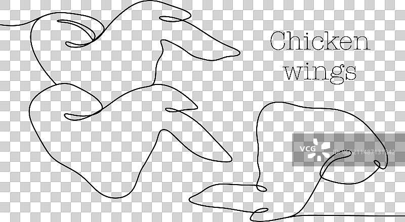 单行排列的鸡翅图片素材