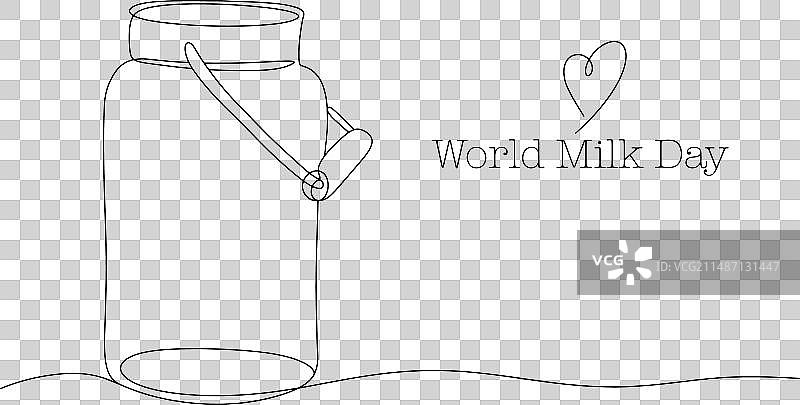 牛奶罐单线图片素材