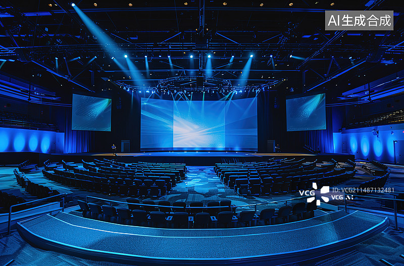 【AI数字艺术】剧院内的空座位图片素材