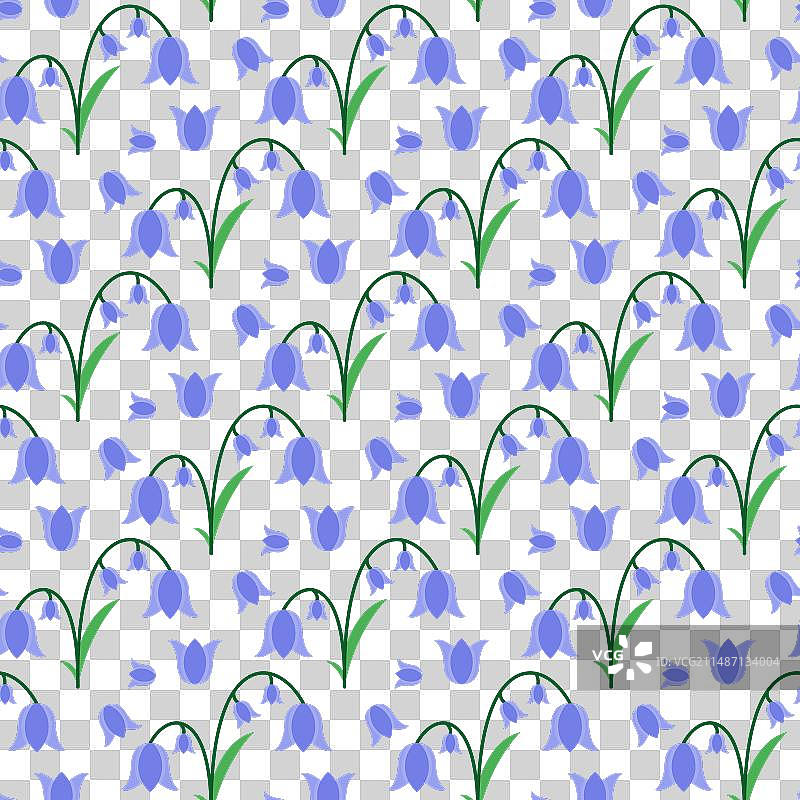 绚丽的铃兰花无缝图案D图片素材