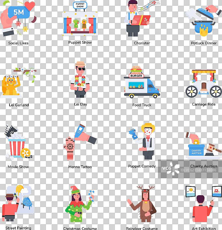 传统庆祝主题扁平实用图标图片素材