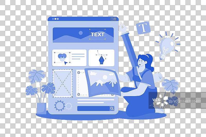 白色背景上的网页设计师概念图片素材