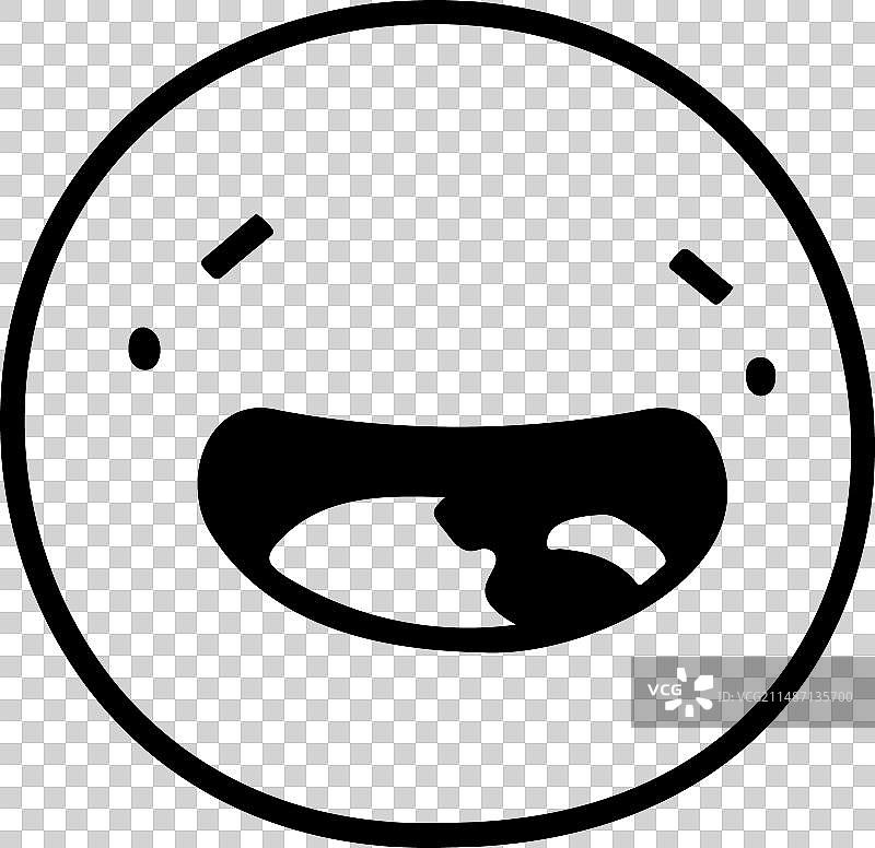 无聊的图标手绘黑色表情符号标志图片素材