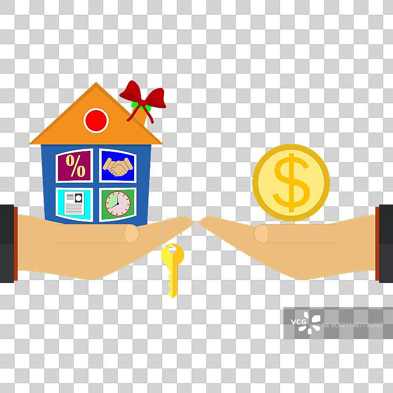 手握房子和钥匙图片素材