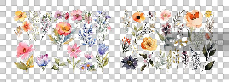 手绘水彩优雅合集图片素材