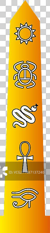 彩色埃及方尖碑图标图片素材