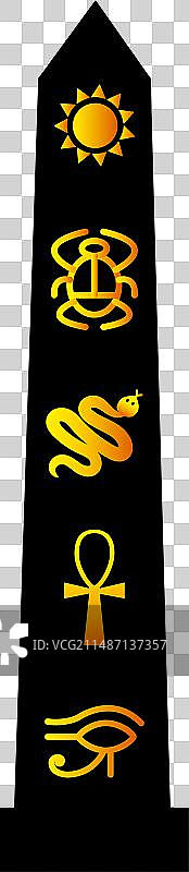 彩色埃及方尖碑图标图片素材