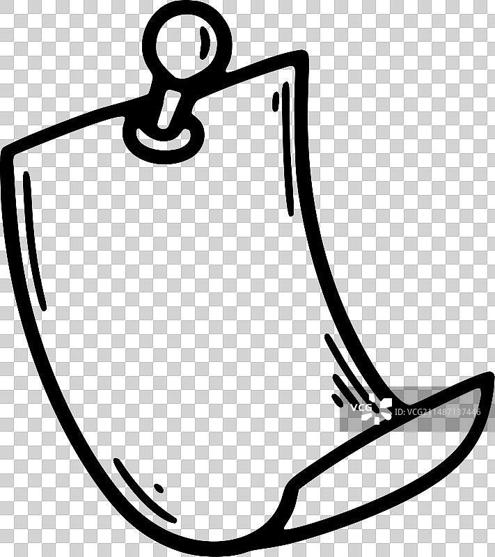 素描涂鸦风格的图钉纸张空白页图片素材