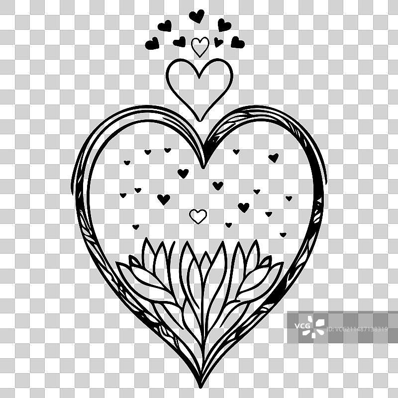 涂鸦抽象草图爱心手绘图片素材