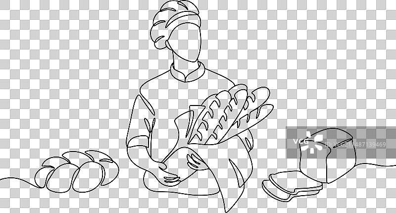 面包师简笔画图片素材