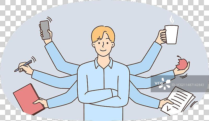 有多重任务的商人图片素材