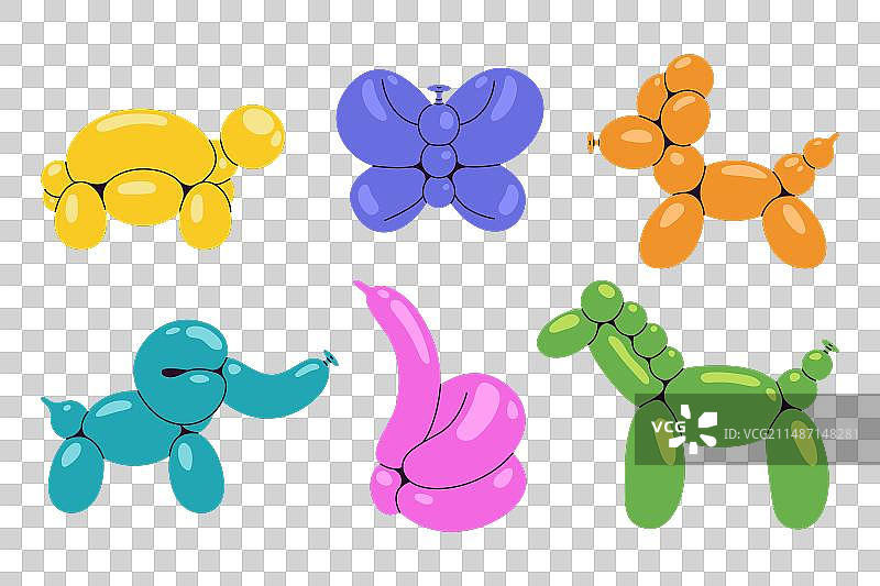 动物气球扁平设计合集图片素材