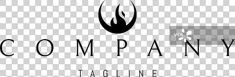 带有抽象火焰图案的标志图片素材