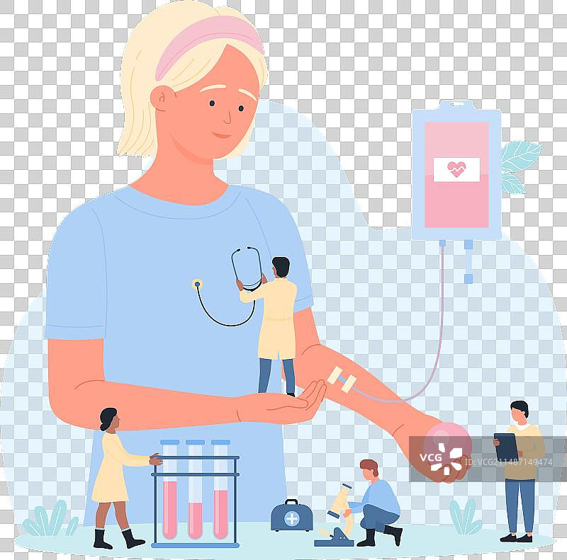 献血公益：女性捐献者图片素材