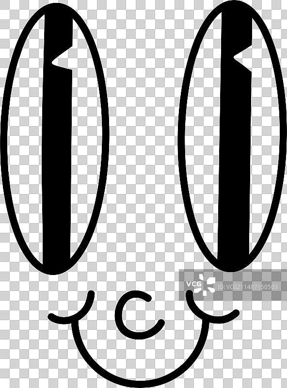 20世纪30年代复古卡通吉祥物滑稽面孔图片素材