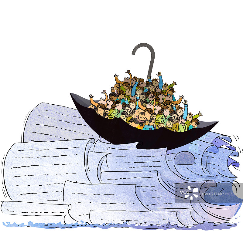 人群在书的海洋里图片素材