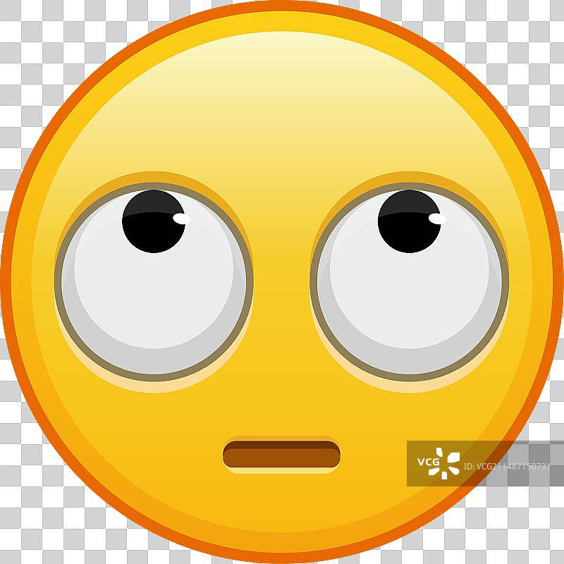 黄色大号翻白眼表情符号面部图片素材