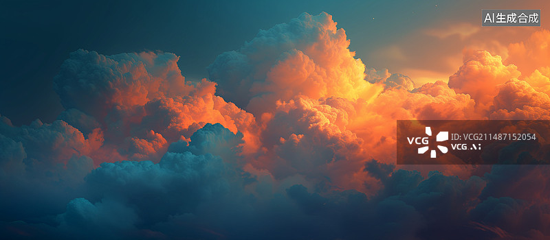 【AI数字艺术】彩云漂浮着图片素材