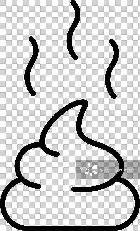 线性风格的臭便便图标设计图片素材