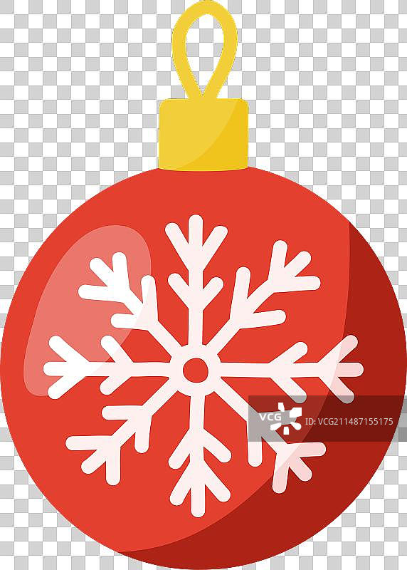 红色圣诞雪花球图片素材