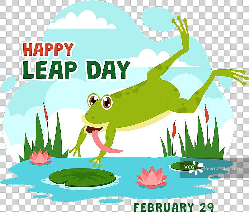 2月29日跳跃日快乐，跳跃的青蛙图片素材