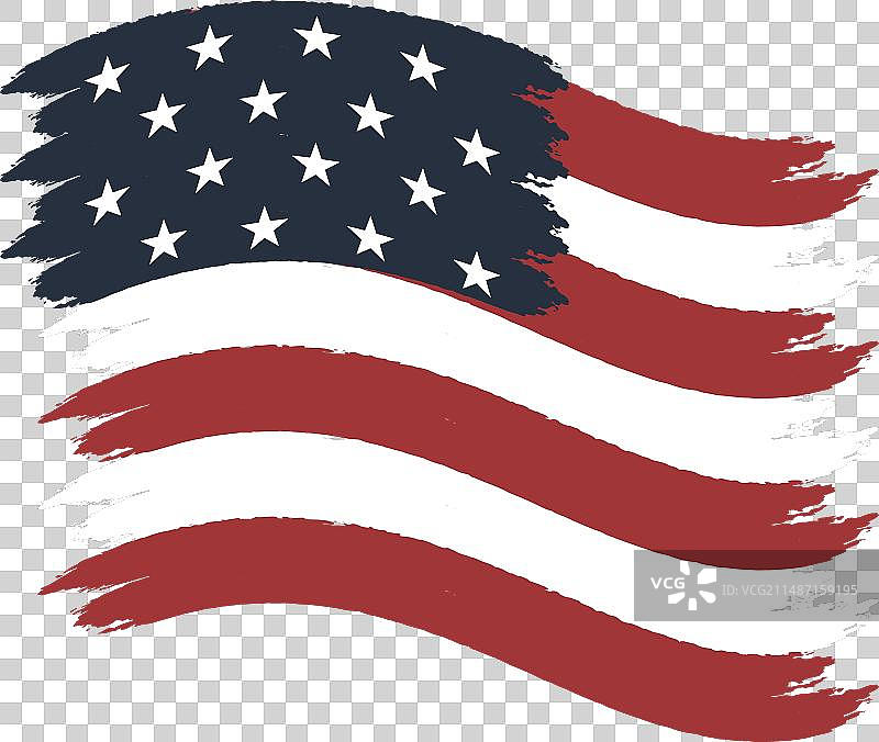 美国水彩旗图片素材