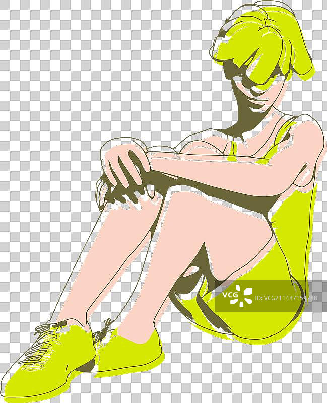 运动后休息的美丽女人图片素材