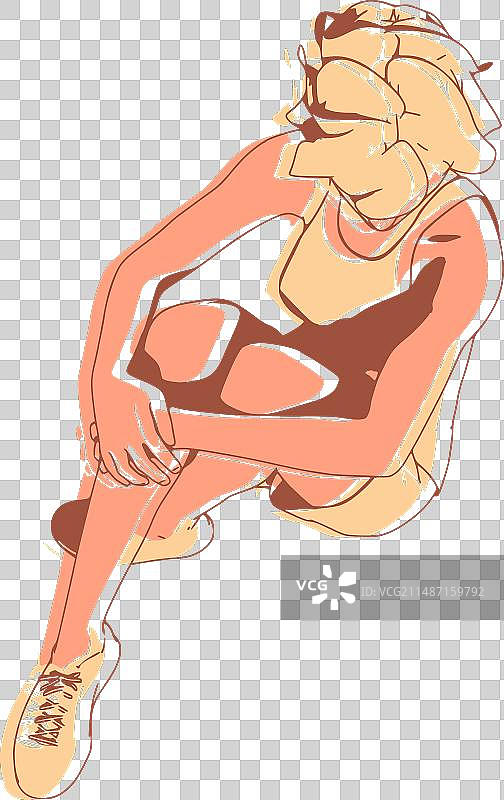 运动后休息的美丽女人图片素材