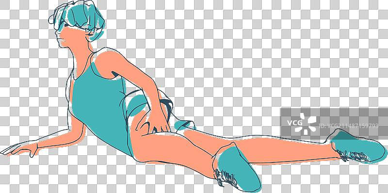 休闲运动风躺着的女人图片素材
