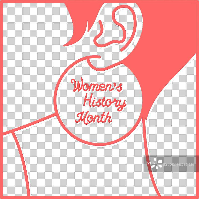 女性历史月粉色海报女性侧面像图片素材