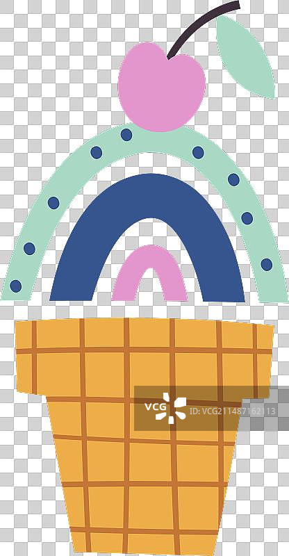 抽象彩虹冰淇淋甜筒图片素材