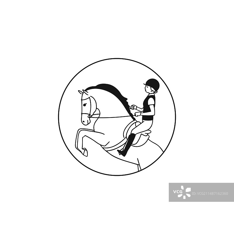 包含骑马主题的简约图标图片素材