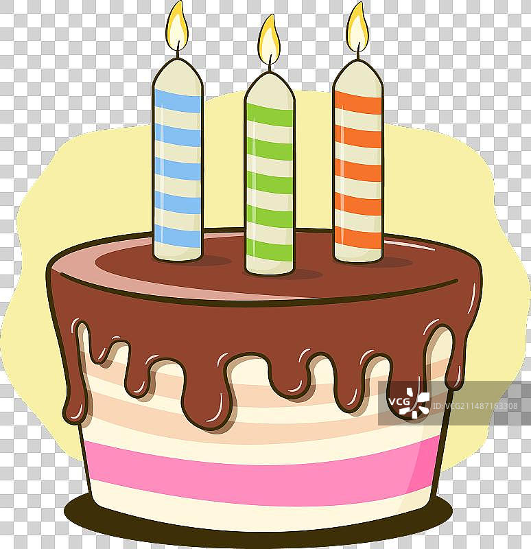 带有蜡烛的生日蛋糕图片素材