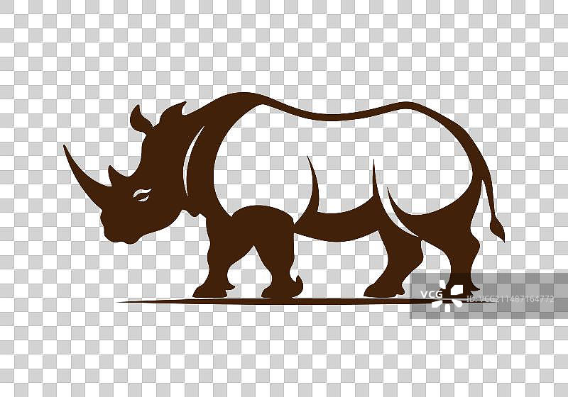 犀牛图标剪影独立设计图片素材