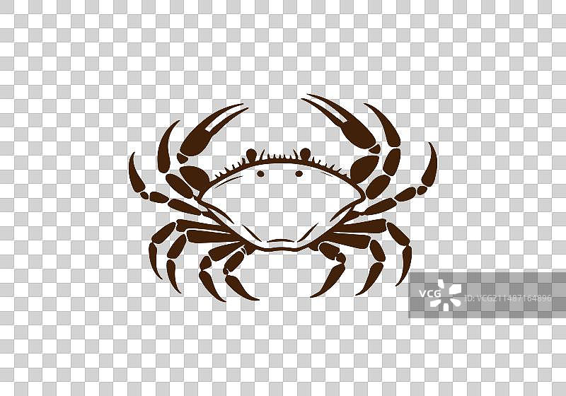 螃蟹图标剪影logo设计图片素材