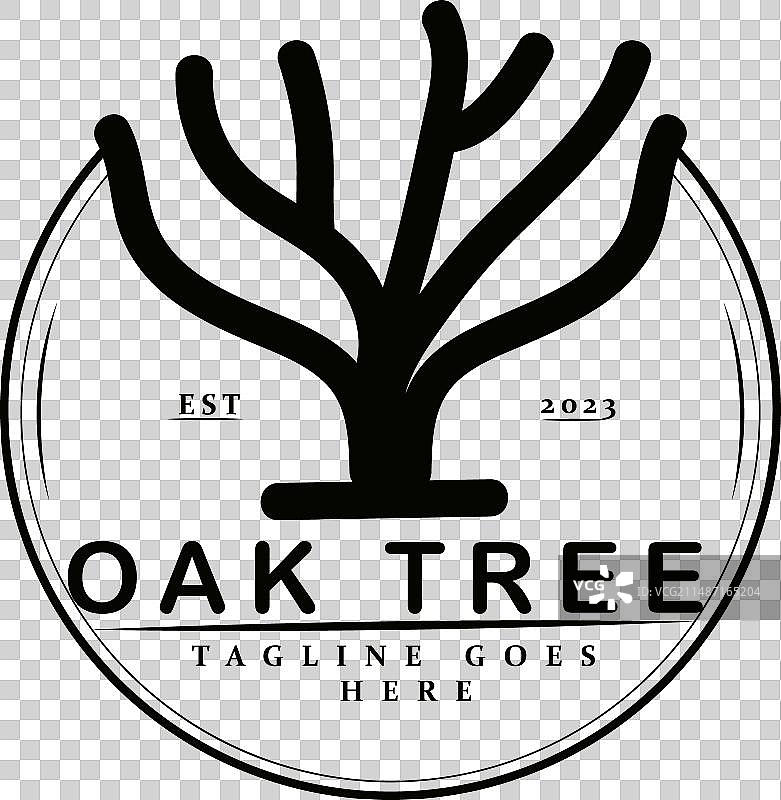 复古橡树徽章标志图标图片素材