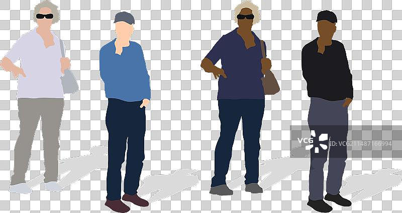 站立的老年夫妇，白人图片素材