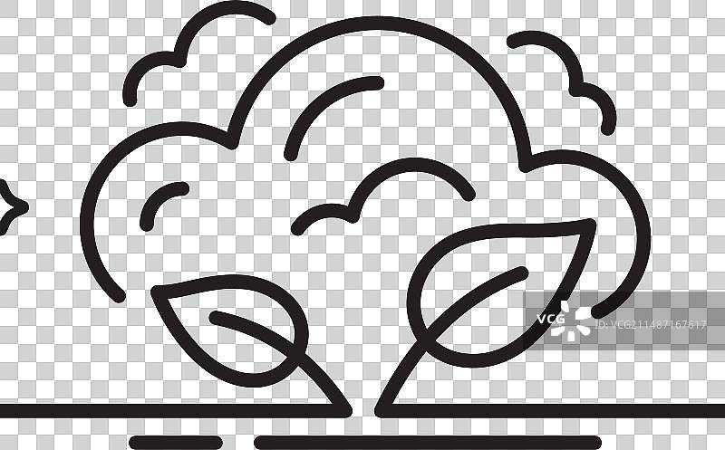 二氧化碳气体线性图标图片素材