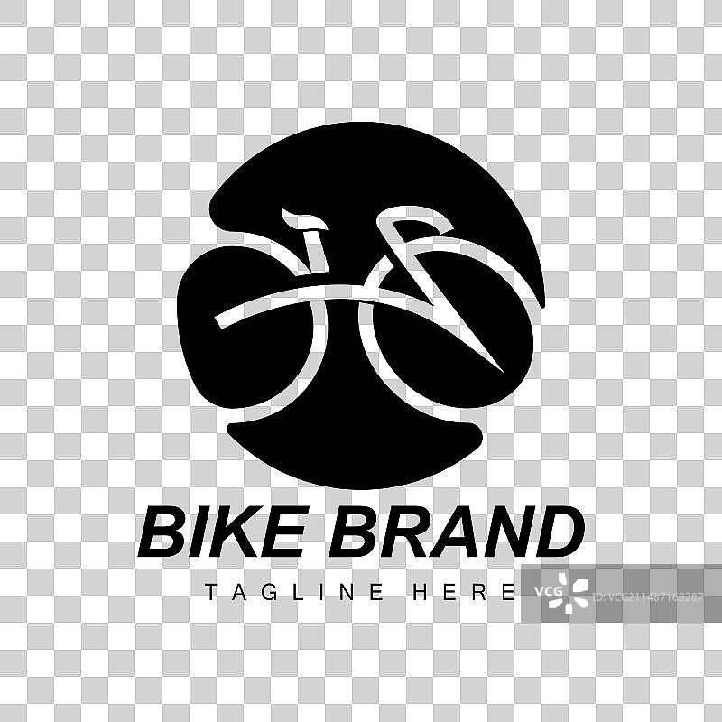 自行车剪影图标图片素材