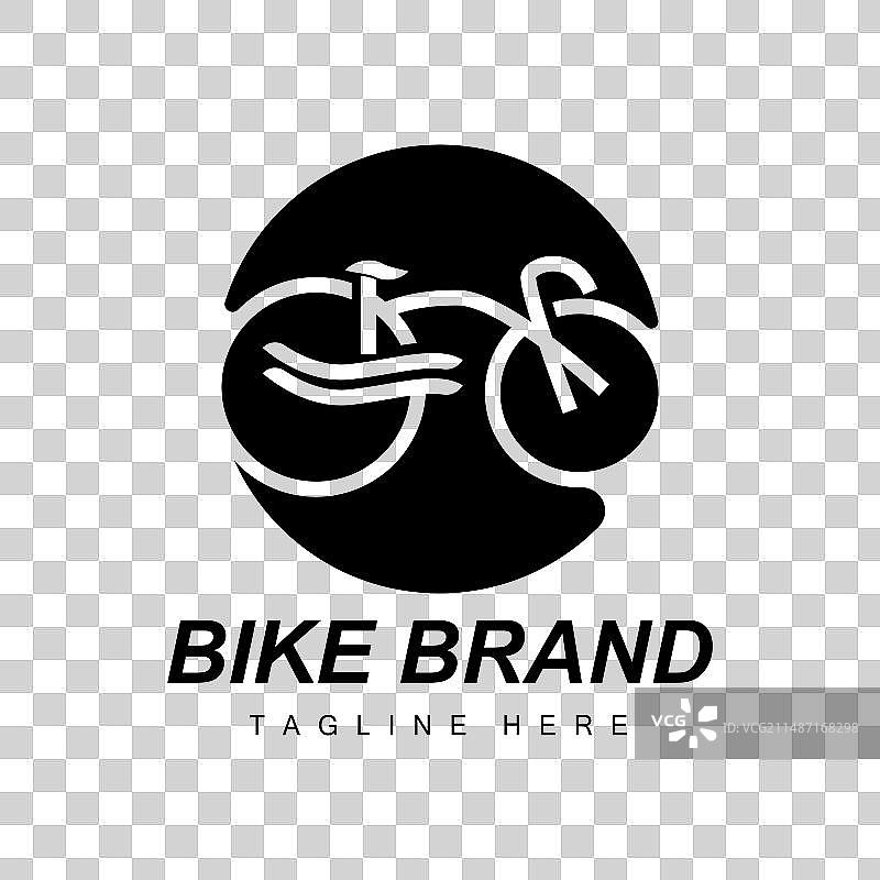 自行车剪影图标图片素材