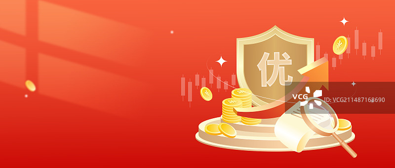 商务金融理财故事证券保险基金数据商业3D立体矢量插画公众号封面图片素材